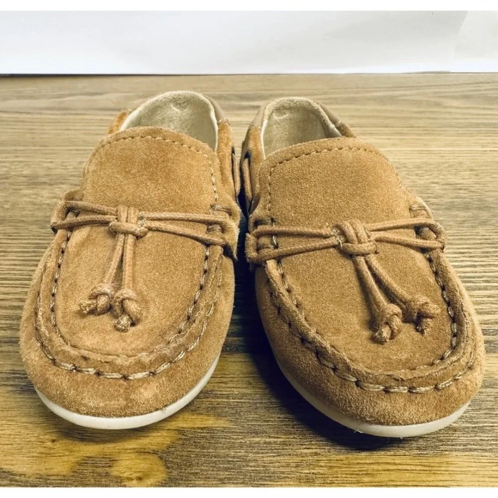 Mayoral Loafers Boys Size 21 Tan Suede Leather Moccasin Slip On Dress Shoes‎